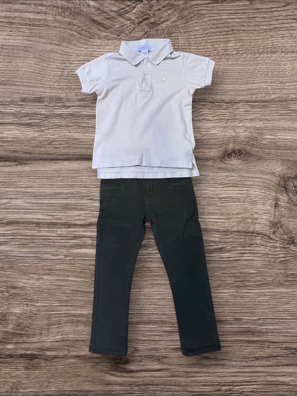 3T Light Blue Polo Shirt by Beaufort Bonnet Co and NWT dark slacks by Okaidi